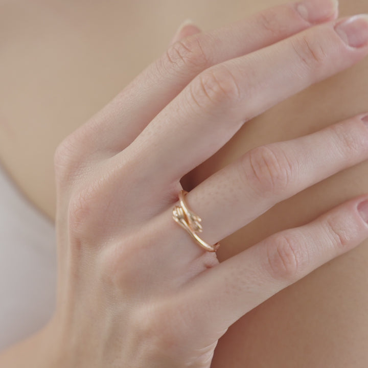 Rose Gold Hug Promise Ring - Adjustable - Anti Tarnish