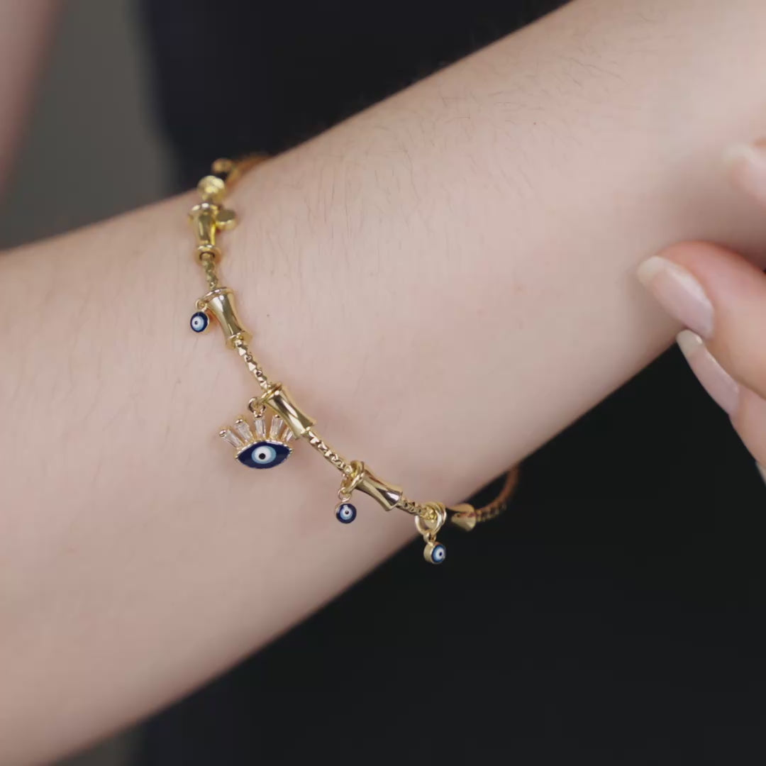 Chic Evil Eye Tassel Bangle