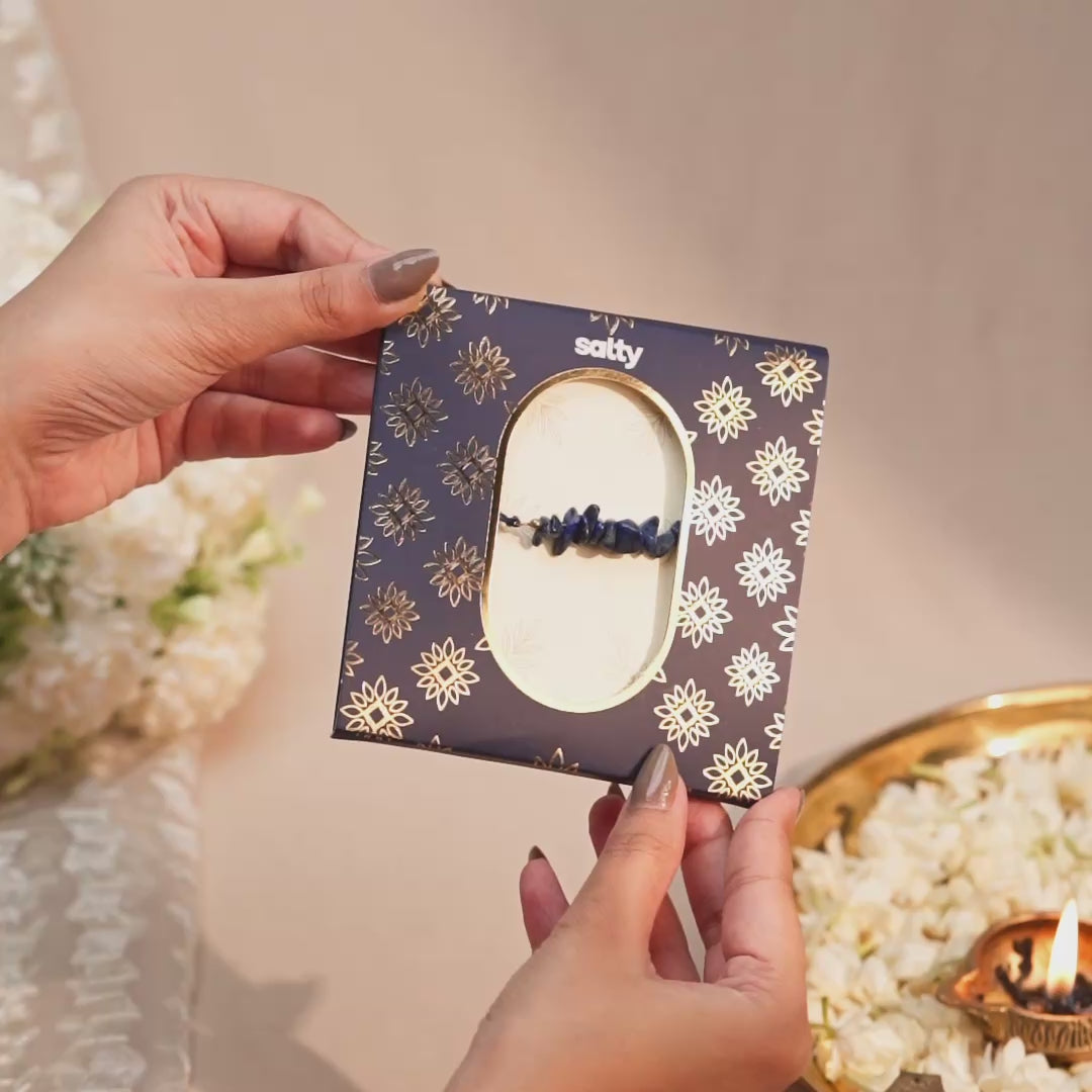 Neel Shanti Sodalite Rakhi for Bhaiya