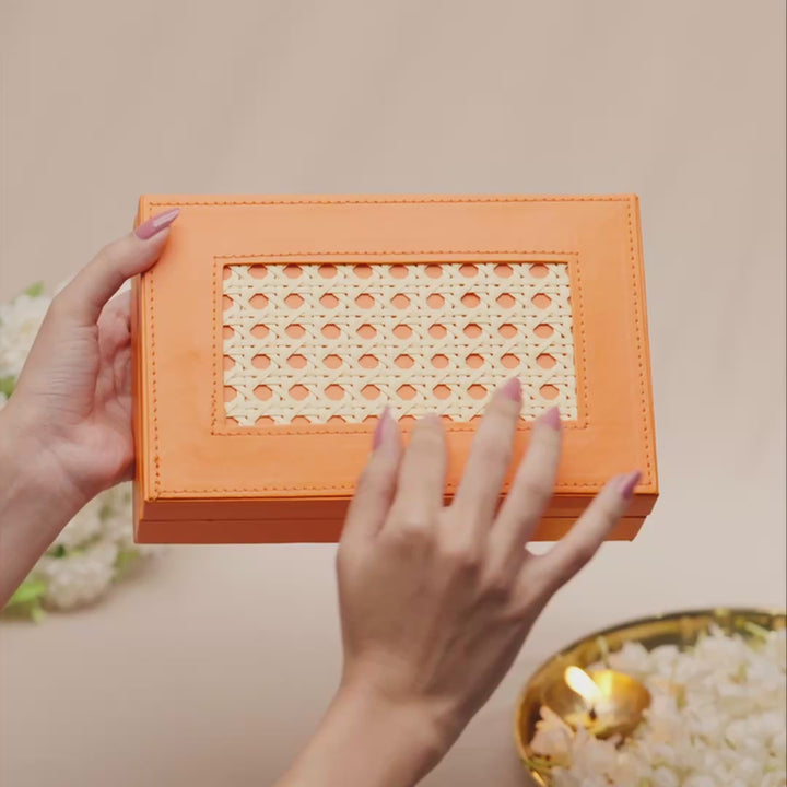 Premium Woven Love Rakhi Gift Box for Sister