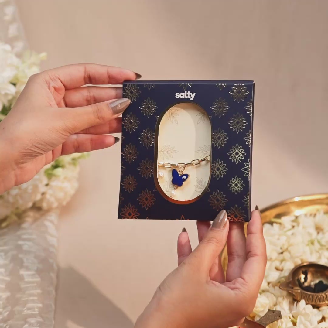 Rang Birangi Butterfly Evil Eye Rakhi