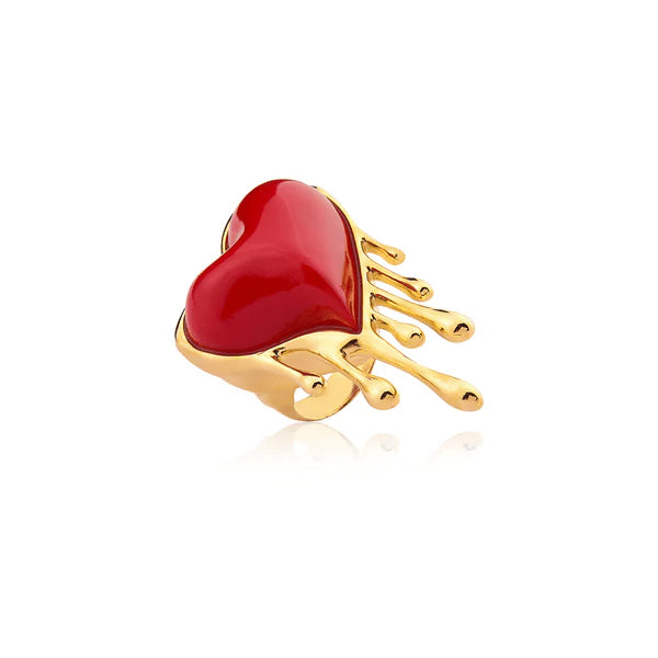 Burning Red Heart Ring - Salty Accessories