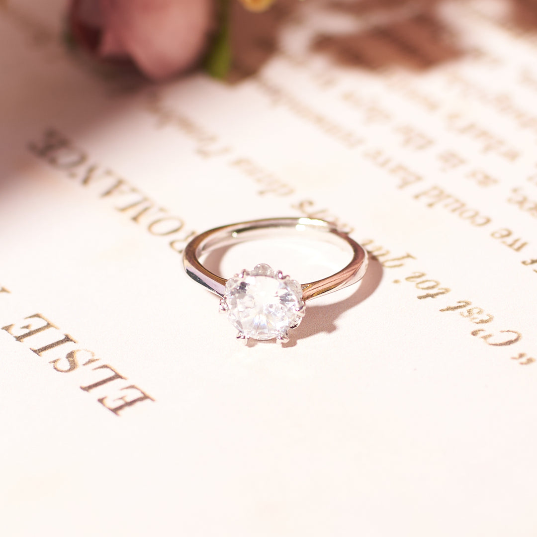 Silver-Tone Solitaire Ring - Salty Accessories