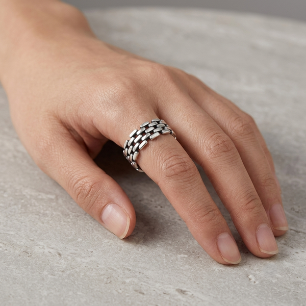 Scrambler Silver Ring