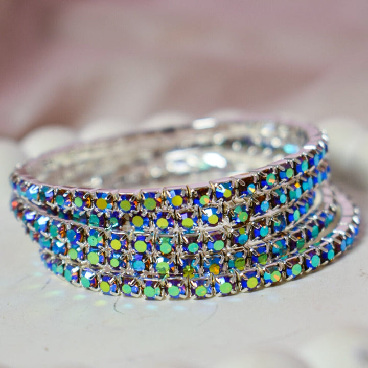 set of 5 Effulgent Rainbow Stackable Bands - Salty Accessories