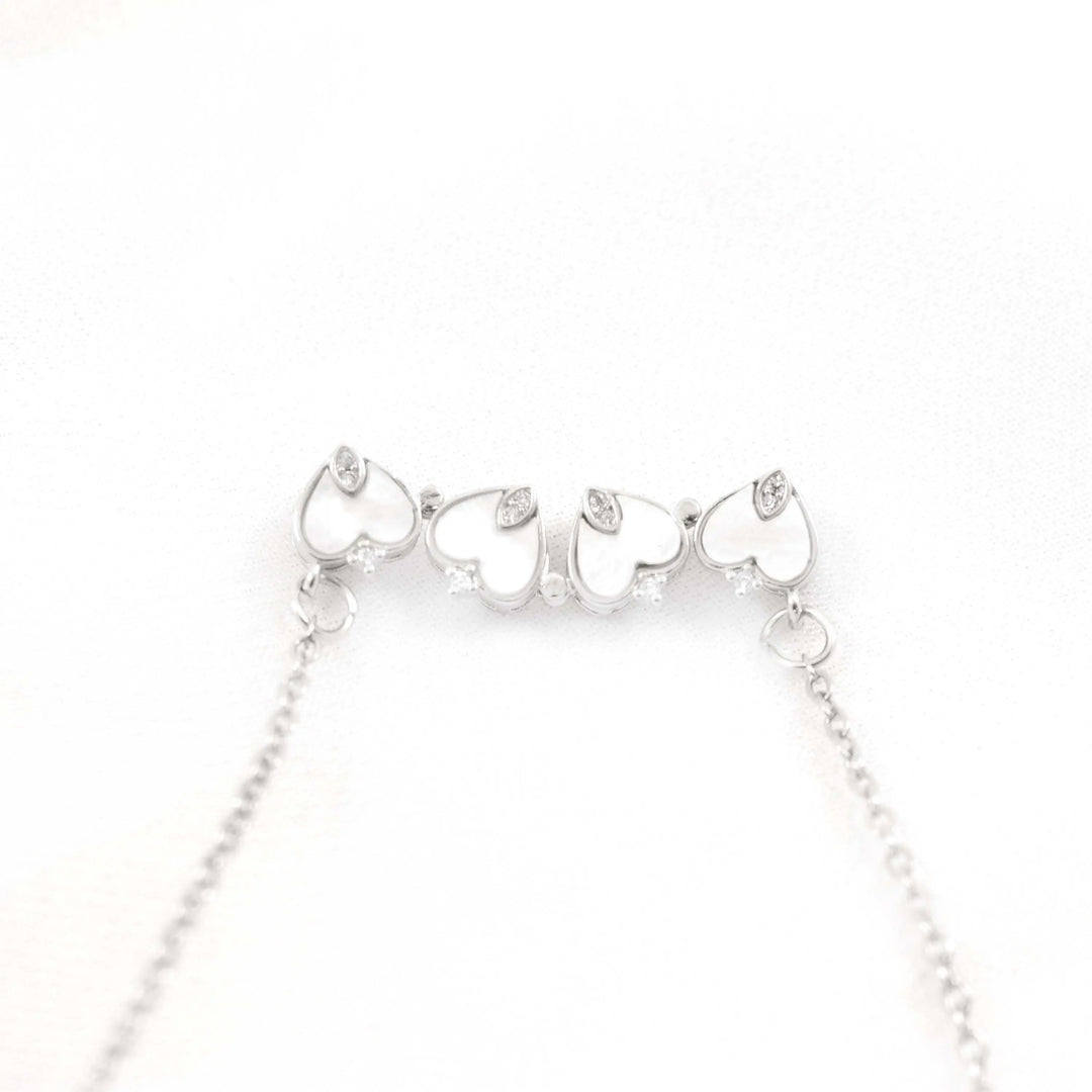 silver clover magnetic heart necklace - Salty Accessories