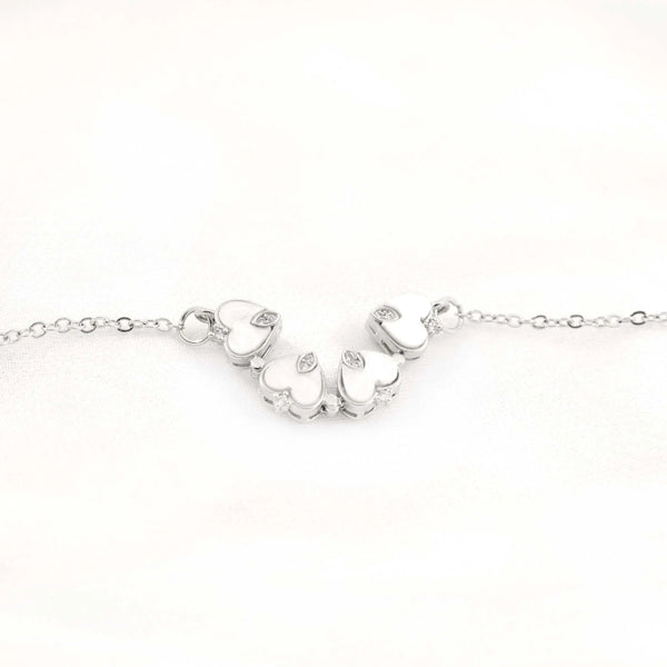 silver clover magnetic heart necklace