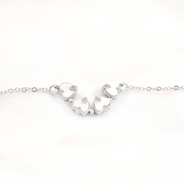 silver clover magnetic heart necklace - Salty Accessories