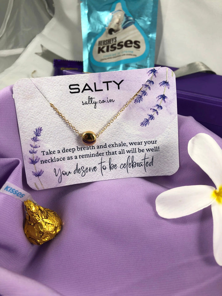 Solid Gold Round Charm Necklace - Gold - Salty Accessories