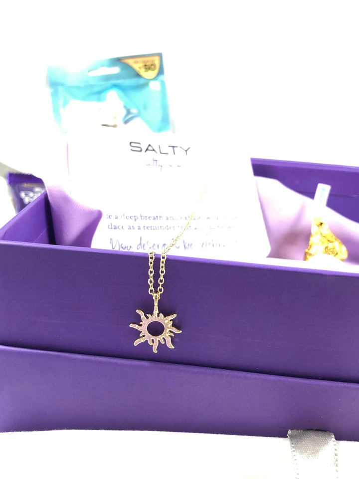 Sun Charm Necklace - Gold - Salty Accessories
