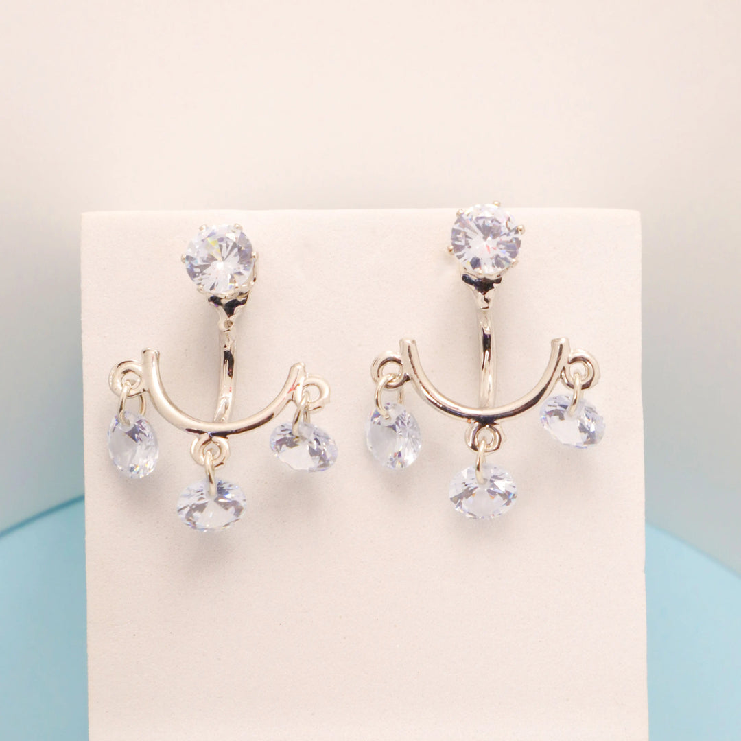 2-In-1 Hanging Crystal Earrings