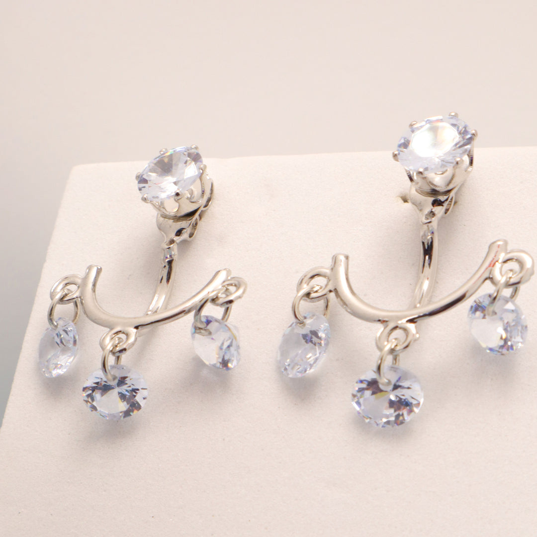 2-In-1 Hanging Crystal Earrings