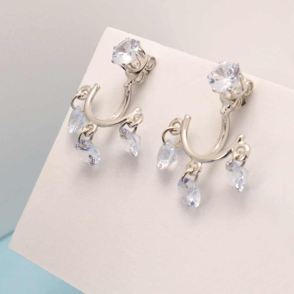 2-In-1 Hanging Crystal Earrings