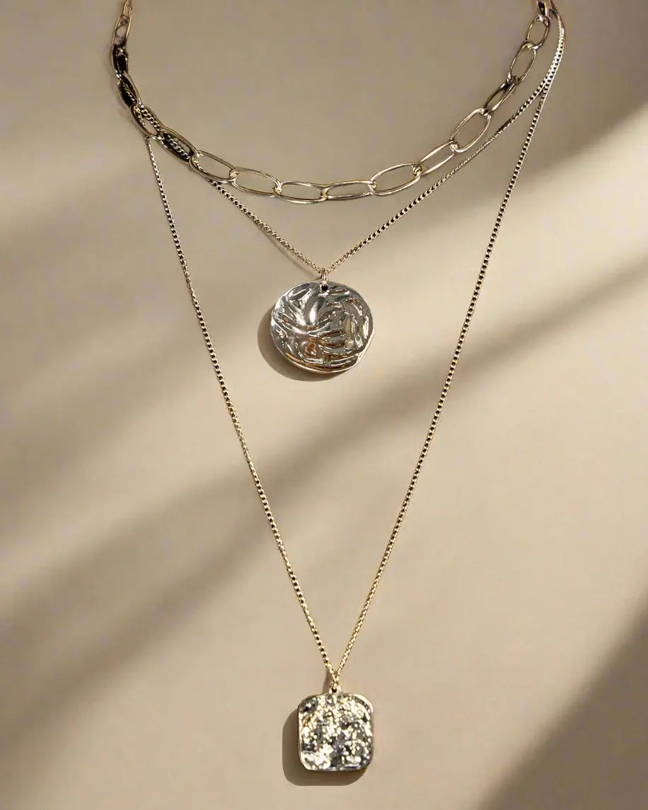 3 Layers Boho Faded Gold Chains