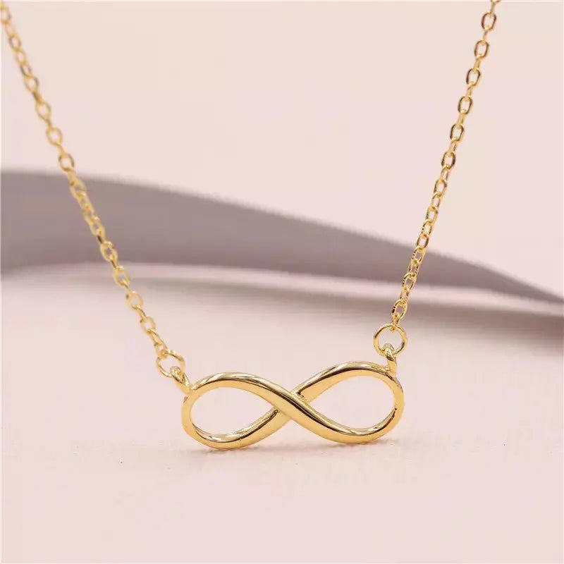 Infinity Love Golden Crystal Necklace