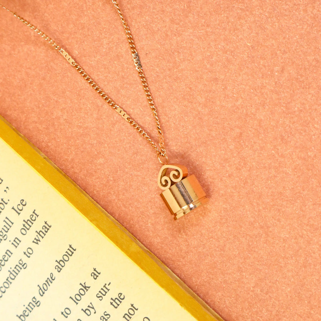 Antique Rose Gold Lock Necklace