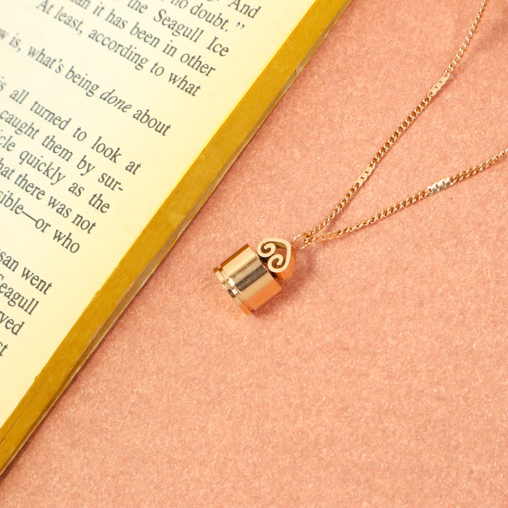 Antique Rose Gold Lock Necklace