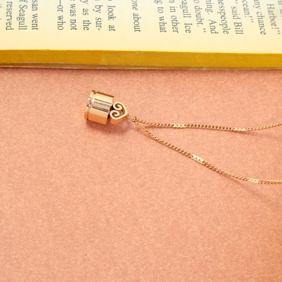 Antique Rose Gold Lock Necklace