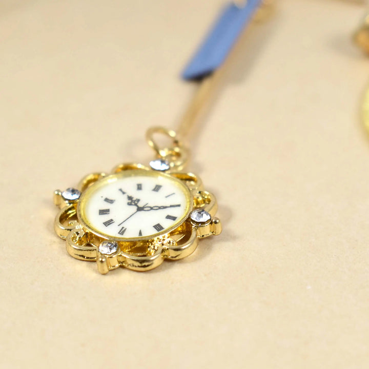 Asymmetrical Clock and Star Long Drop Earrings