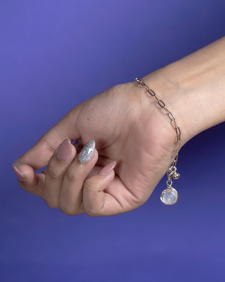 Crystal Ball Link Chain Bracelet