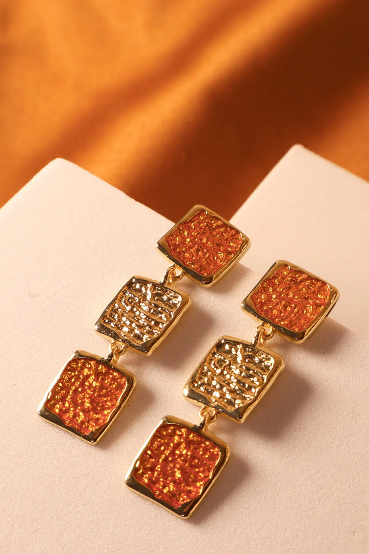 Beated Shine Mustard Earrings