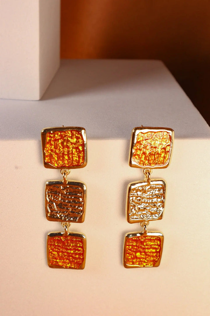 Beated Shine Mustard Earrings