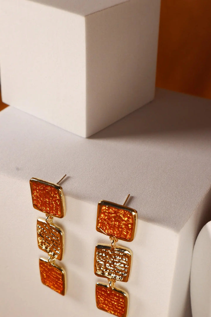 Beated Shine Mustard Earrings