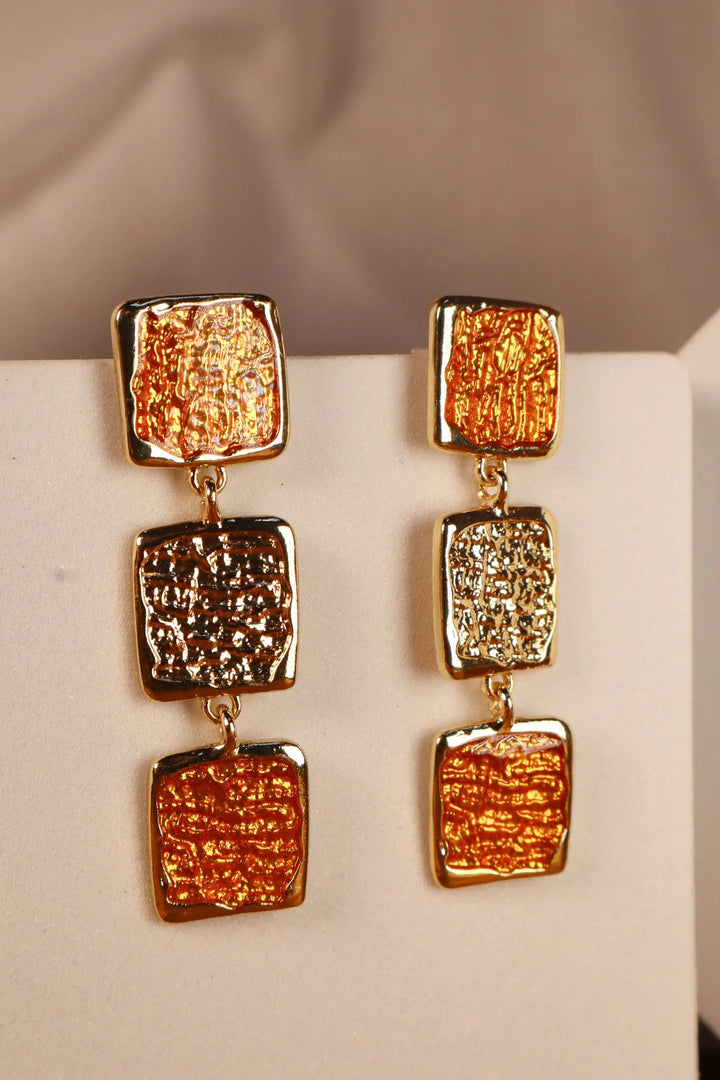 Beated Shine Mustard Earrings