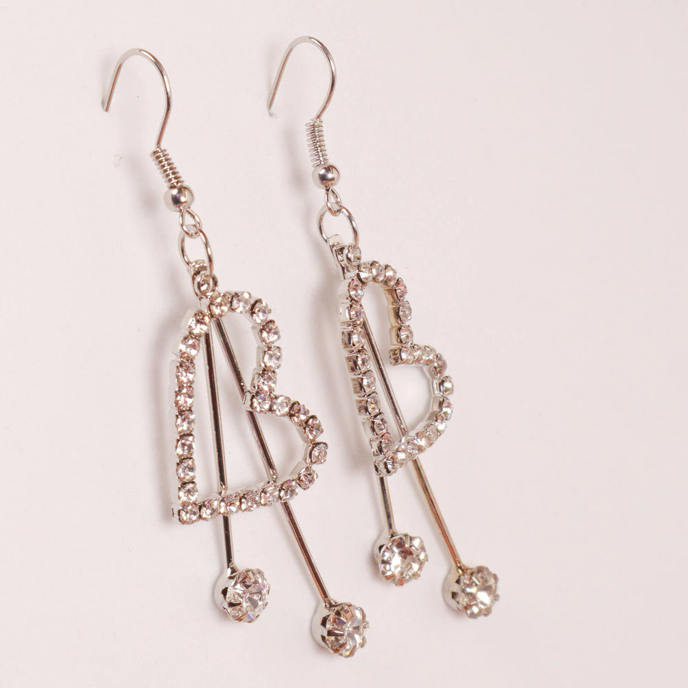 Big Heart Tassel Earrings