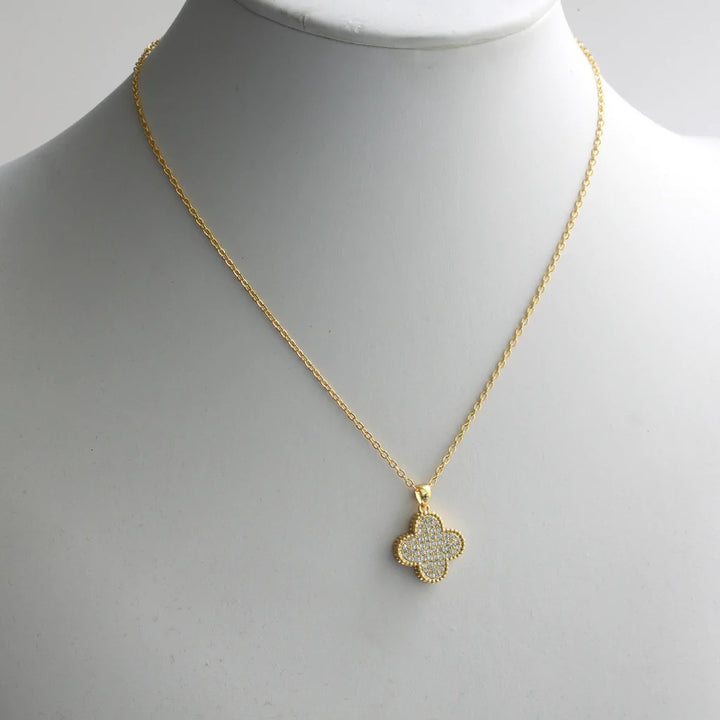 Big Clover Rounded Necklace - Gold