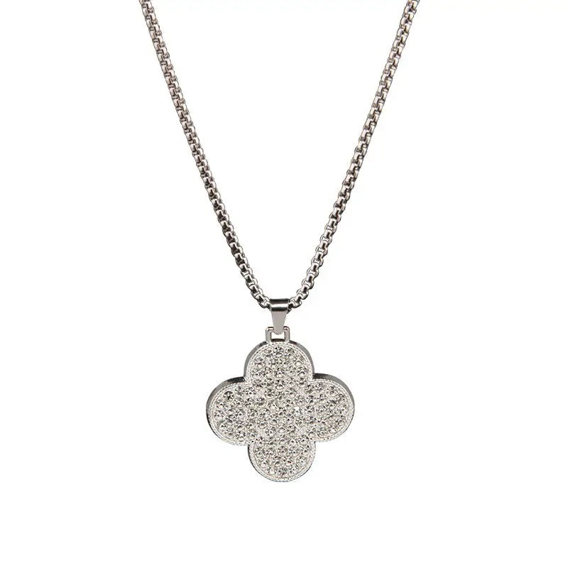 Big Clover Rounded Necklace - Silver