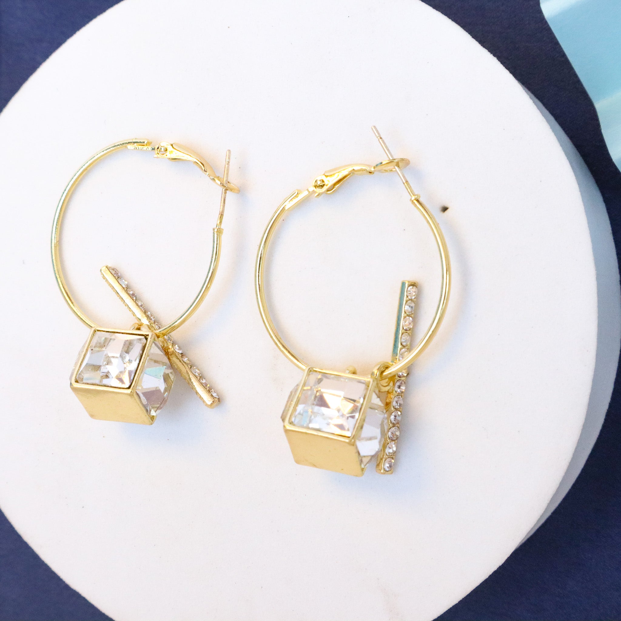 Large Crystal Tube Hoop Earrings | Anthropologie