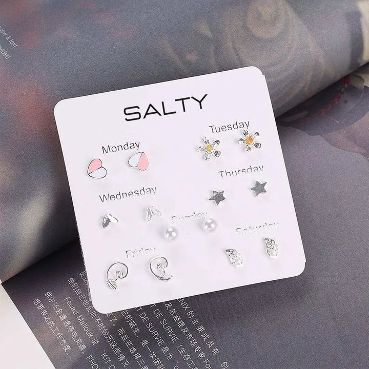 "Blossom" Weekly 7 Stud Earrings