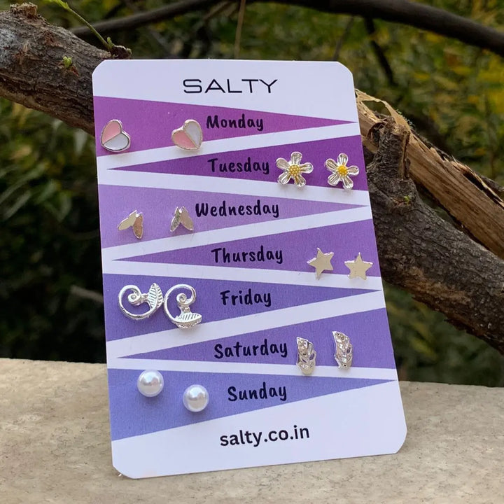 "Blossom" Weekly 7 Stud Earrings