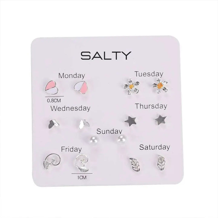 "Blossom" Weekly 7 Stud Earrings