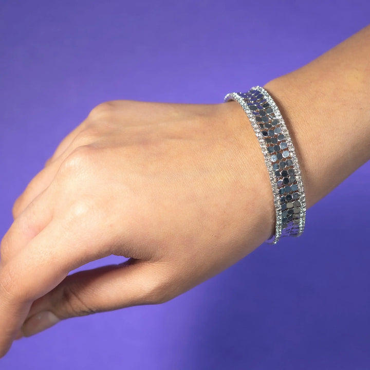 Boho Chic Cuff Bracelet - Silver