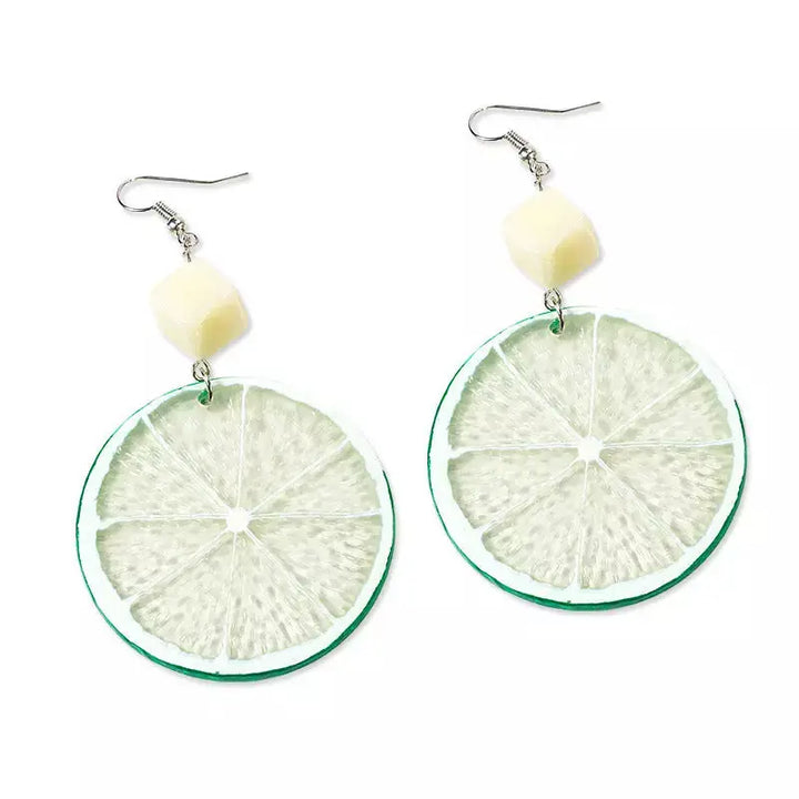 Boho Transparent Acrylic Fruit Summer Lime Earrings