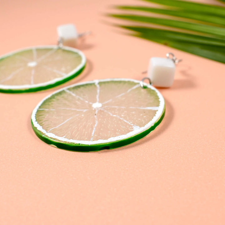 Boho Transparent Acrylic Fruit Summer Lime Earrings