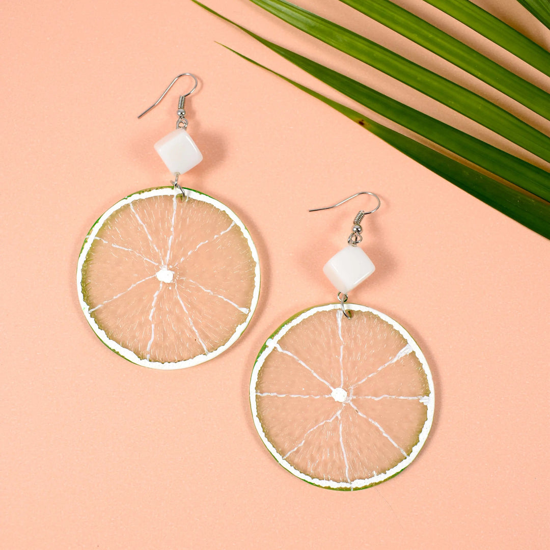 Boho Transparent Acrylic Fruit Summer Lime Earrings