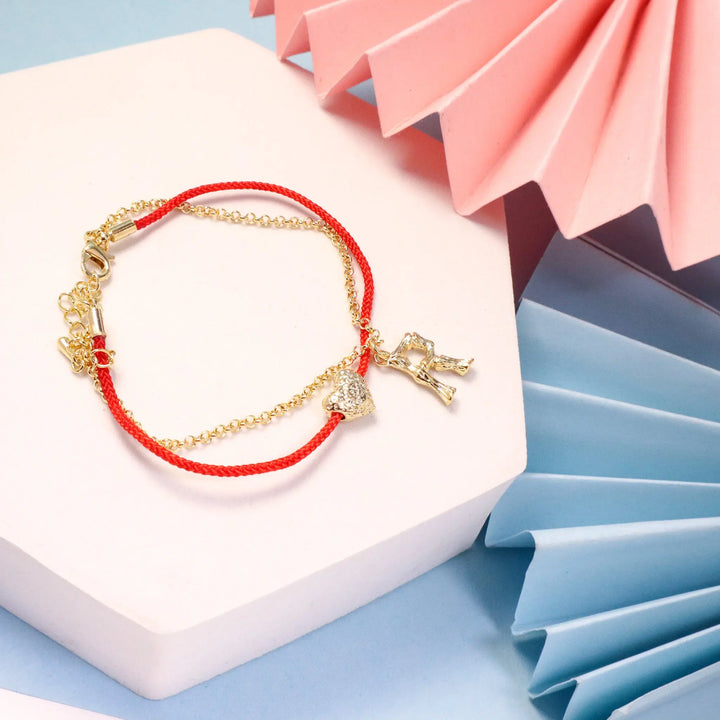 Chic Red Threat "R" bracelet