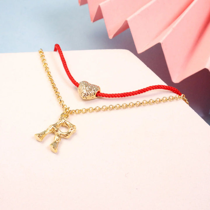 Chic Red Threat "R" bracelet