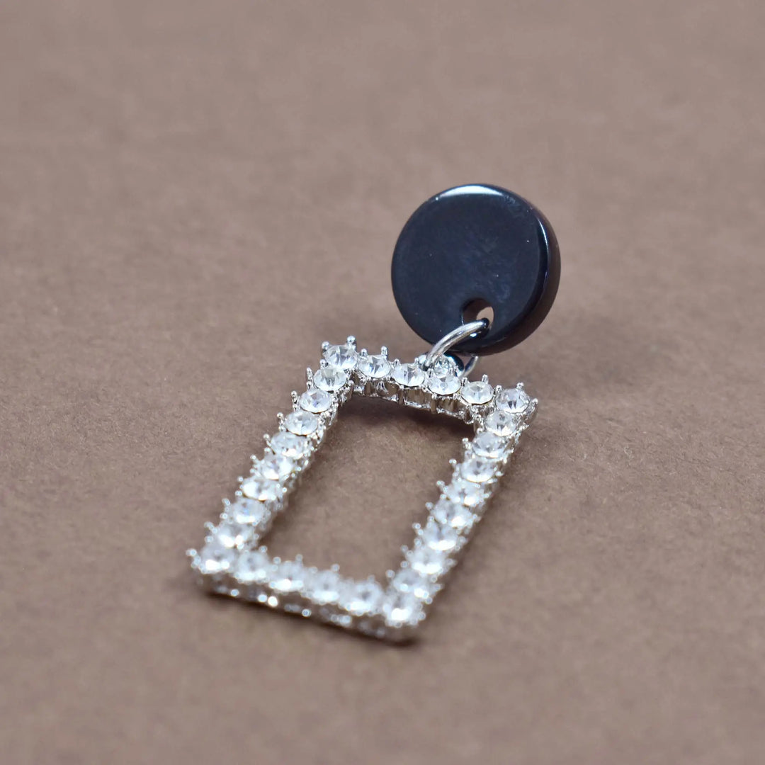 Chic Boho Diamond Rectangular earrings - Silver