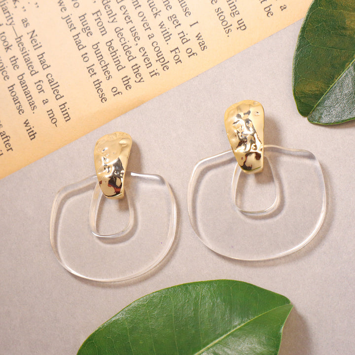 Clear Gold Earings