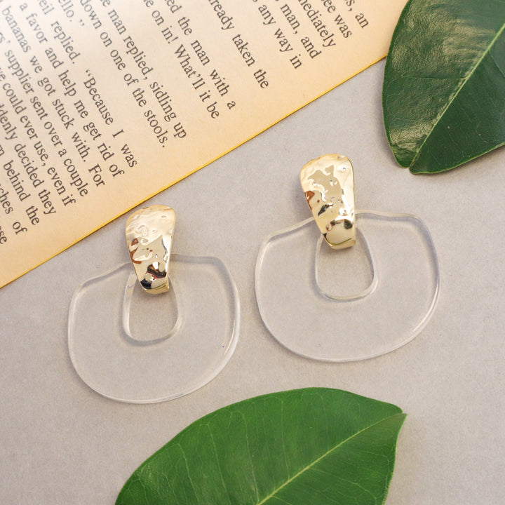 Clear Gold Earings