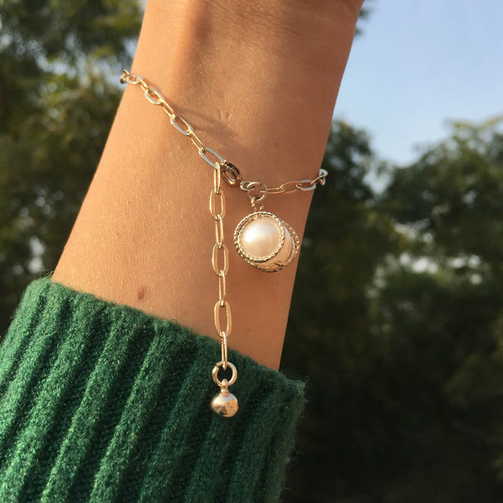 Crystal Ball Link Chain Bracelet