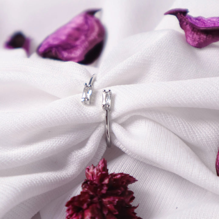 Crystal Charm Ring - Silver