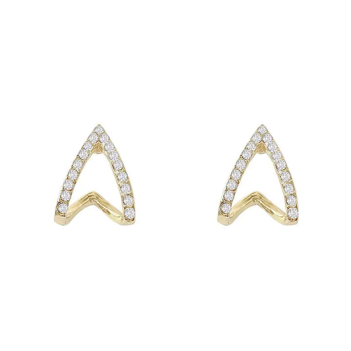 Curved Studded Ear Hugging Jacket Stud Earrings