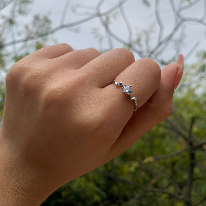 Curved Wave Silver Ring