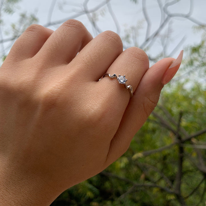 Curved Wave Silver Ring