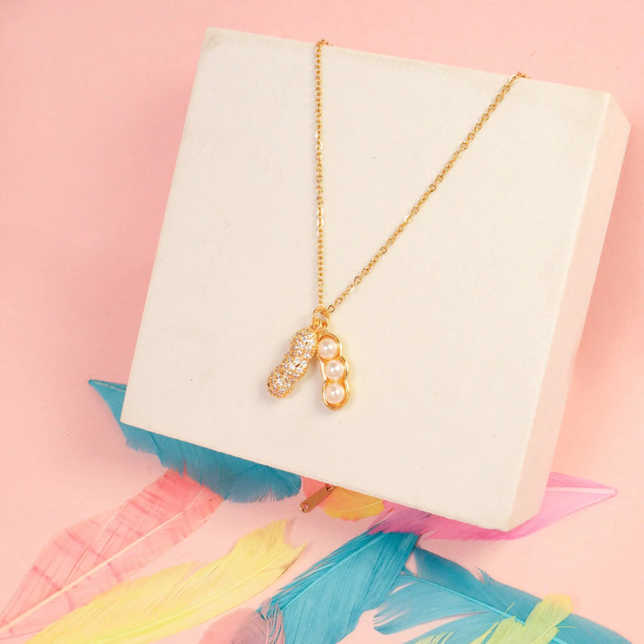 Cute Peanut Open Necklace